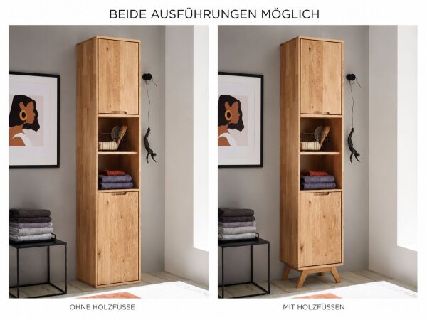 H&auml;ngeschrank 40x190x35cm BODE Asteiche massiv ge&ouml;lt