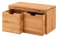 Holzbank 82x45x40cm GOMMA Wildeiche massiv natur ge&ouml;lt