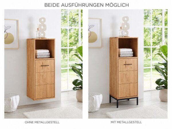 Hochkommode 40x115x35cm ILSE Asteiche massiv ge&ouml;lt