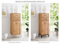 Badschrank 40x115x35cm ILSE Asteiche massiv ge&ouml;lt