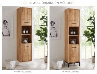 Badschrank 40x190x35cm ILSE Asteiche massiv ge&ouml;lt