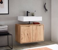 Waschbeckenschrank 70x60x40cm BODE Asteiche massiv ge&ouml;lt